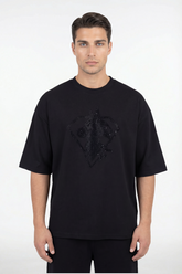 Velvaton Unisex Rhinestone Wolf T-Shirt