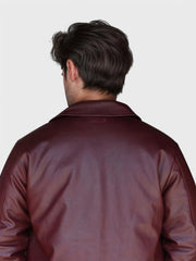 Velvaton Burgundy Men Leather Jacket