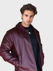 Velvaton Burgundy Men Leather Jacket