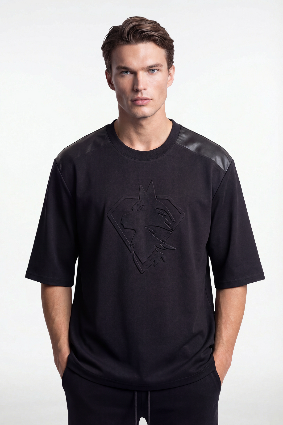 Velvaton Unisex Embossed Wolf T-shirt