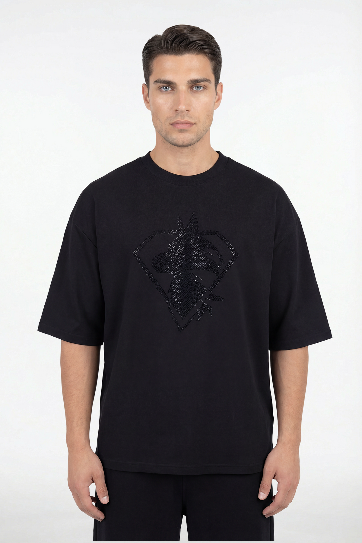 Velvaton Unisex Rhinestone Wolf T-Shirt